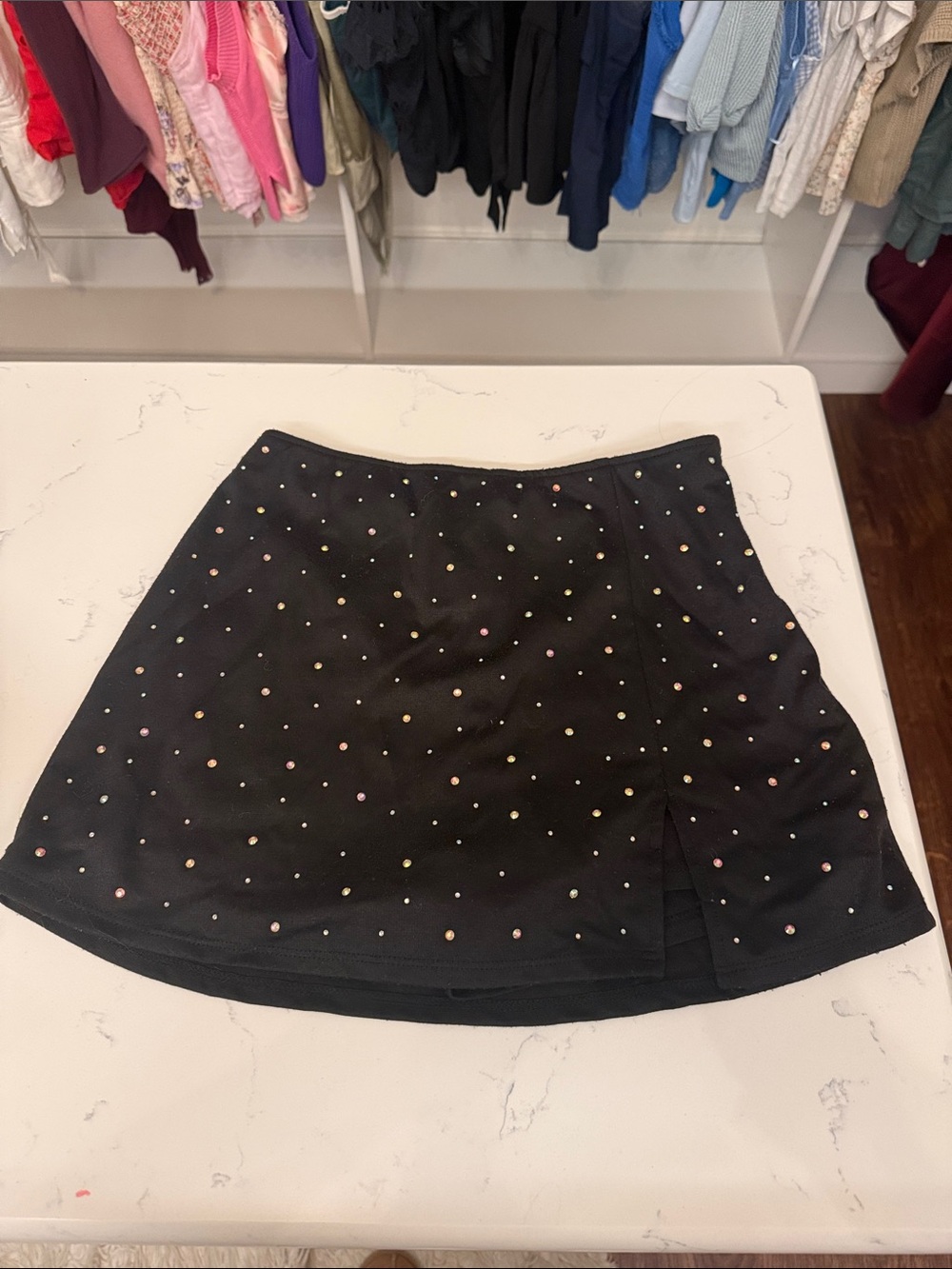 wild fable Black Mini Skirt with Multicolor Studs